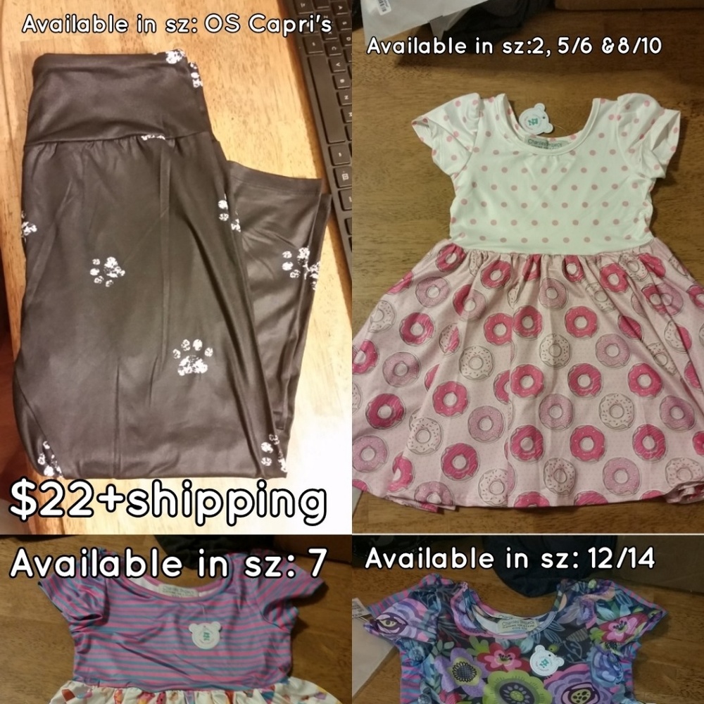 Little Girls dresses and OS Capri leggings